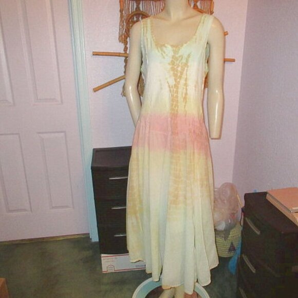 Pyramid Collection Maxi Dress Size L Gauze Sublimation Fairy Boho Coachella Y2K - Picture 1 of 12